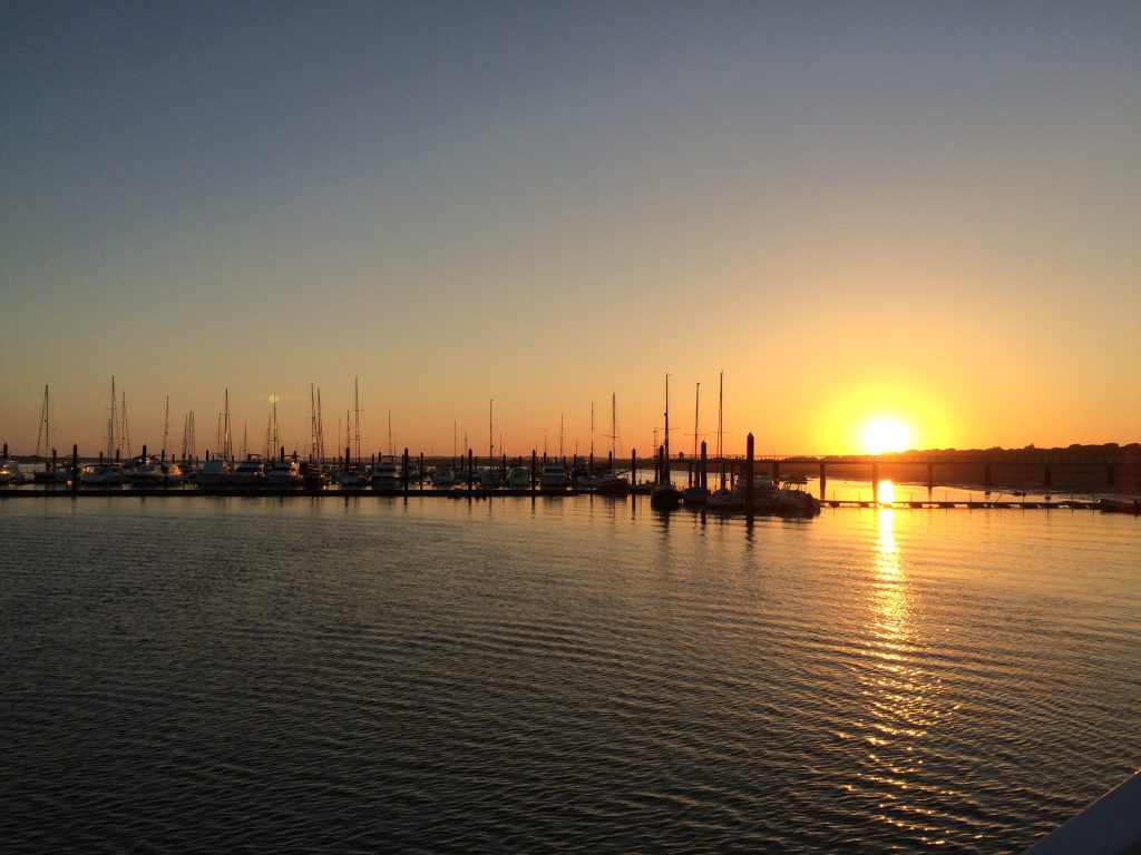 Sunset over El Rompido marina